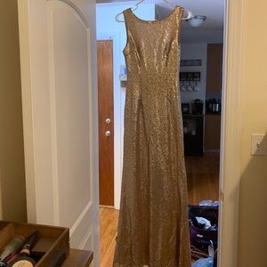 Lulus sequin gold gown